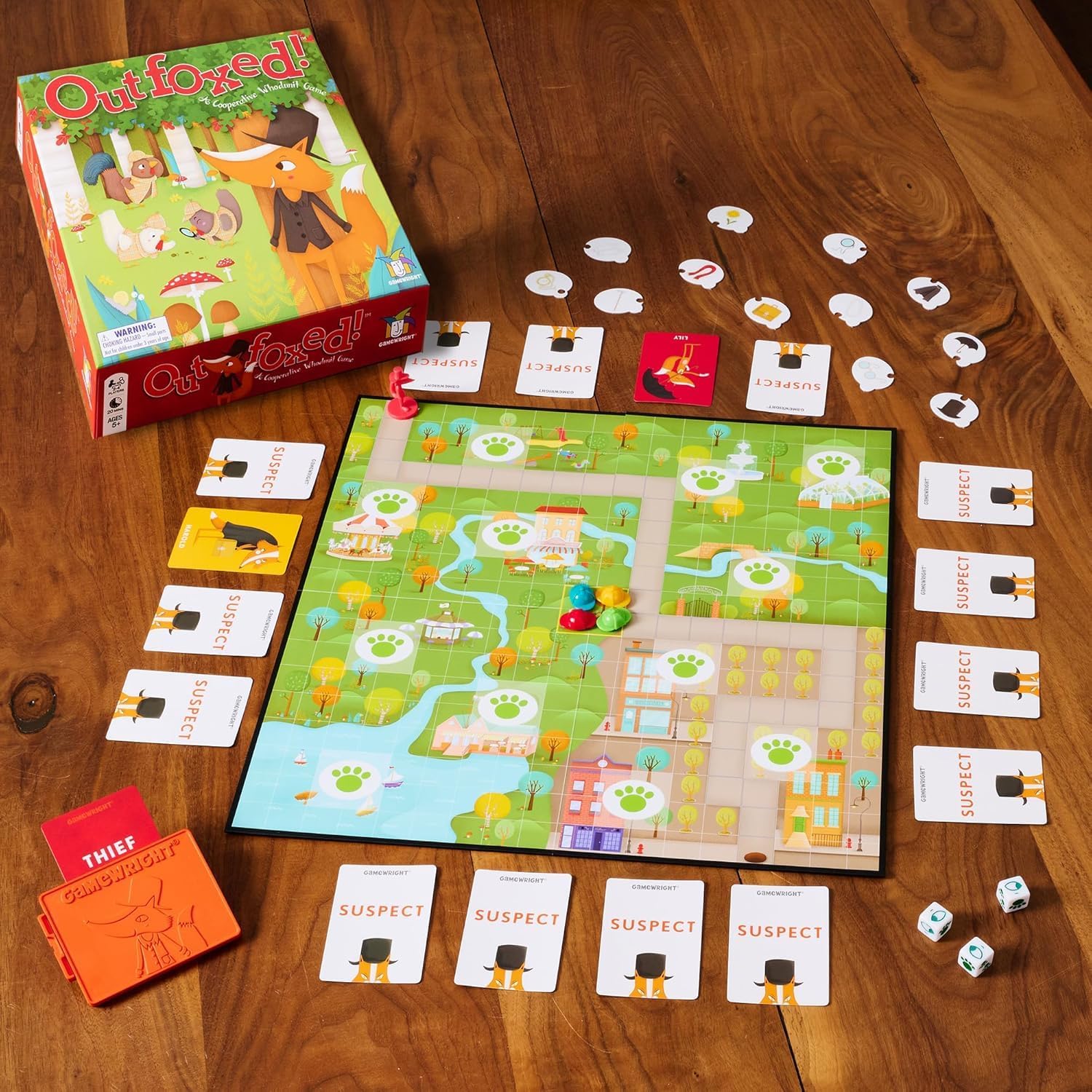 Outfoxed Board Game Box and Components